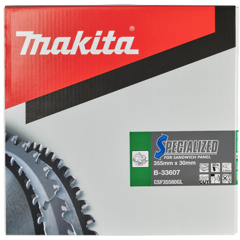 Makita - Set ručna kružna testera HS013GT101 sa listom 355x30/80z za sečenje sendvič panela - HS013GT101 + B-33607